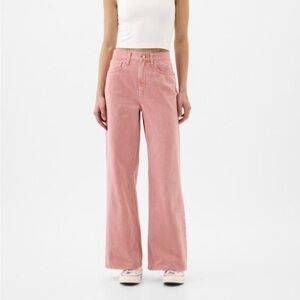 Gap / 14 / High Waist Wide Leg Jeans / Blush Rose Pink / Scandi Girl / Preppy